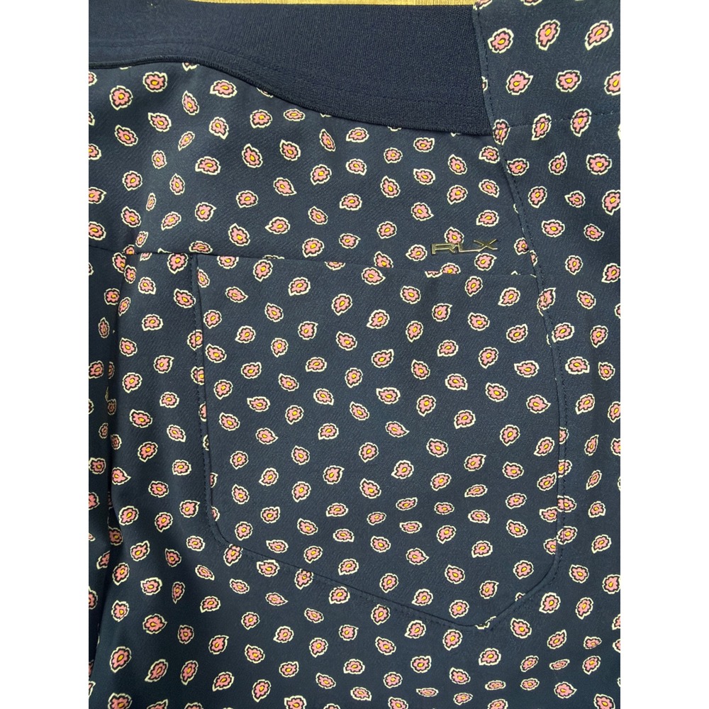 RLX Ralph Lauren Women Eagle Stretch Slim Floral Print Navy Golf Pants Size 2 - Picture 8 of 8